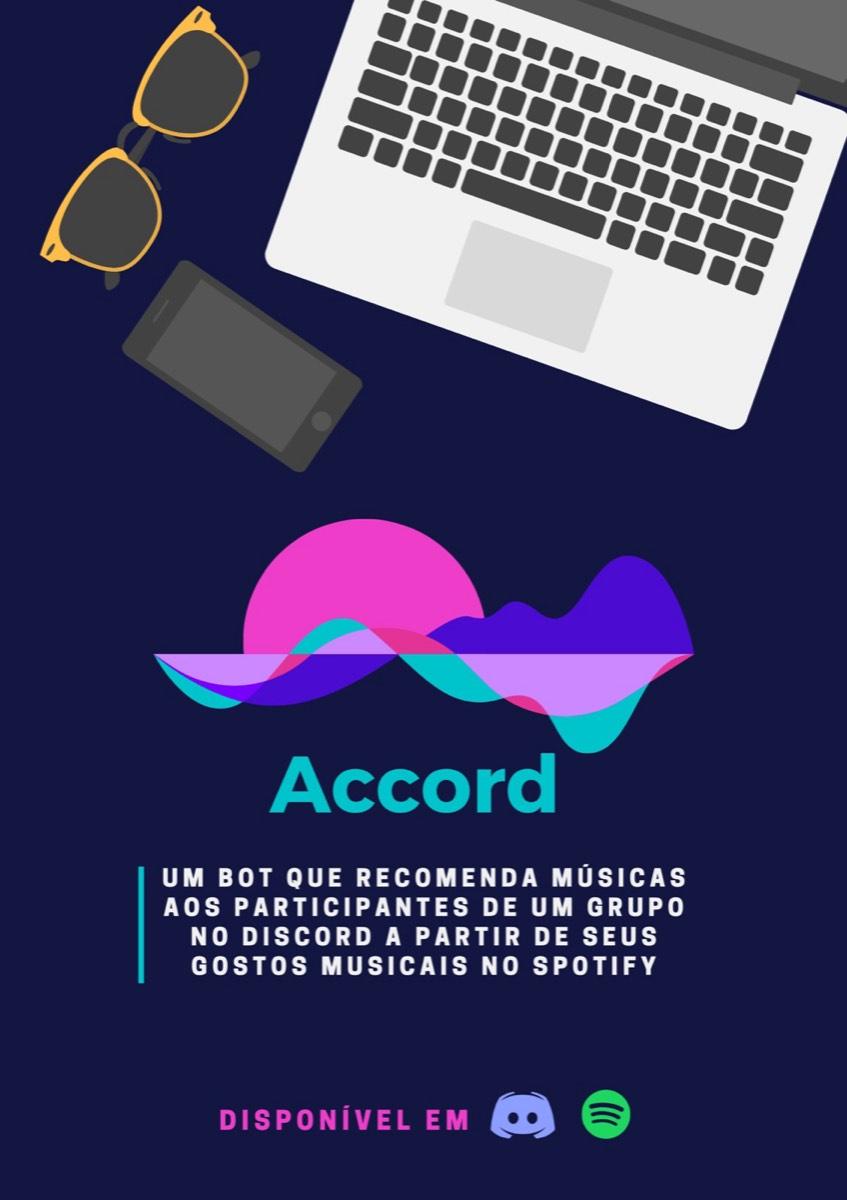 Poster von Accord, Empfehlungs-Bot für Gruppen auf Discord (2020.3)