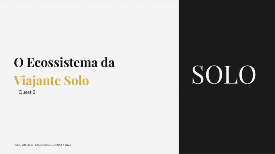 Quest 2 — ecossistema da viajante solo