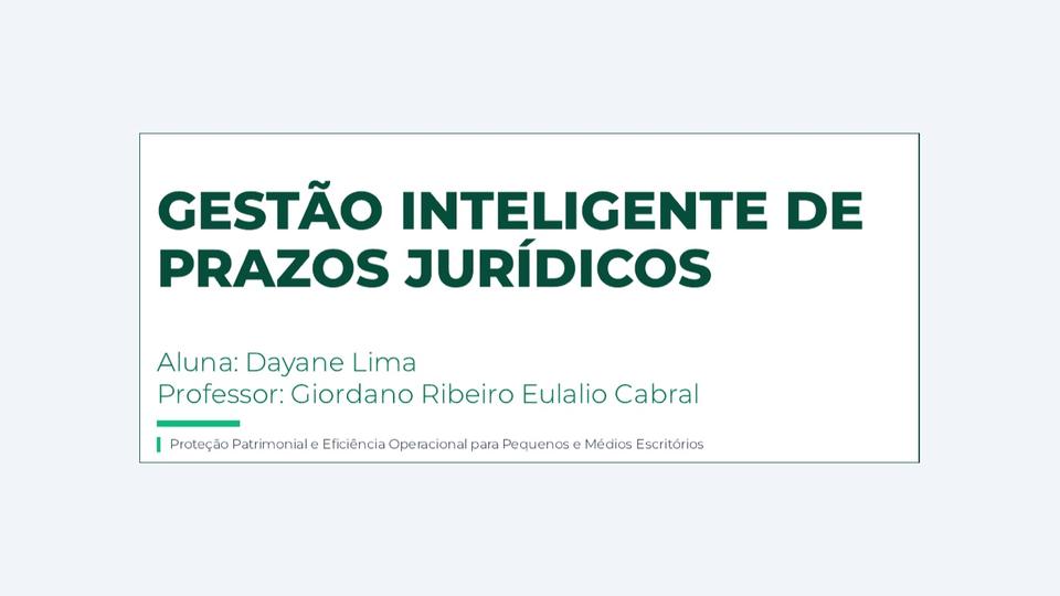 Quest 9 — gestão de prazos jurídicos