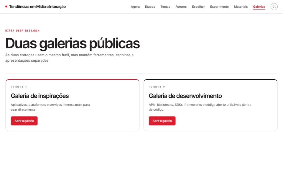 Galeria pública de inspirações