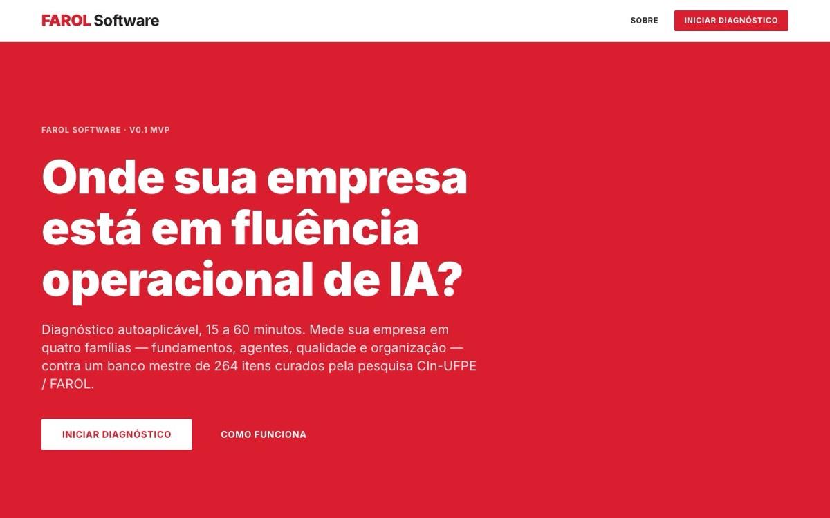 FAROL Software: quatro famílias, 264 itens, versão 0.1