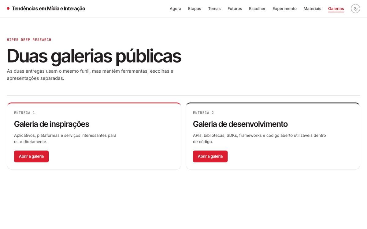 Galerias públicas da turma